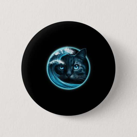 Schattigee golf van blauwe katten voor Kamala Funn Ronde Button 5,7 Cm (Voorkant)