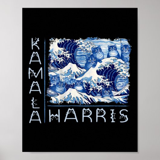 Schattigee golf van blauwe katten voor Kamala Harr Poster (Voorkant)