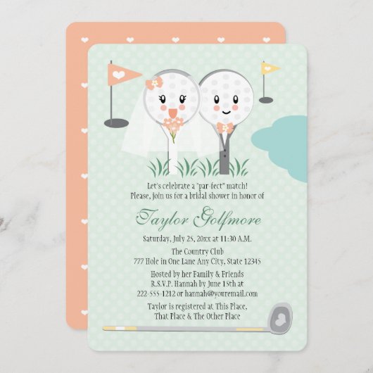 Schattigee golfbal en T-shirt bruidegom Vrijgezell Kaart (Voorkant / Achterkant)