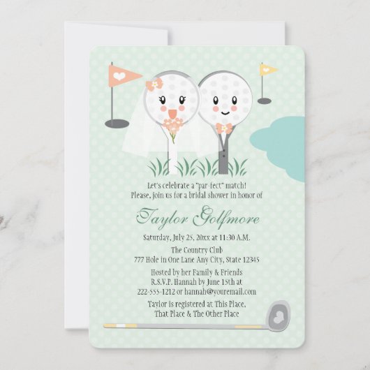 Schattigee golfbal en T-shirt bruidegom Vrijgezell Kaart