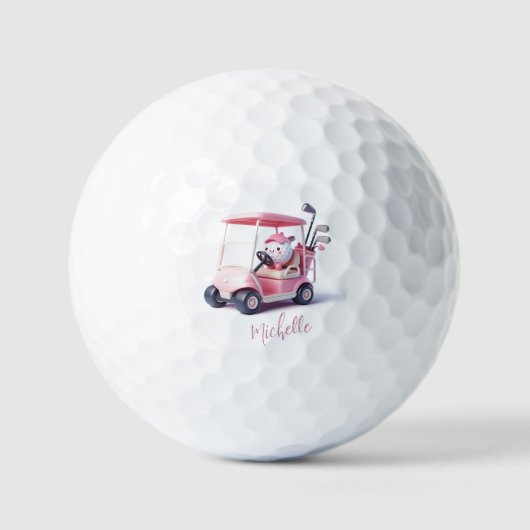 Schattigee golfbal Rijden in een golfkar Golfballen (Voorkant)