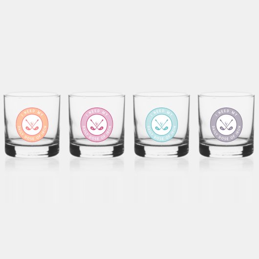 Schattigee Golfer Humor Grappige Golf Iron Sport G Whisky Glas (Voorkant)