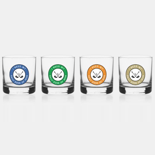 Schattigee Golfer Unieke Gift Set Humor Golf Iron  Whisky Glas (Voorkant)