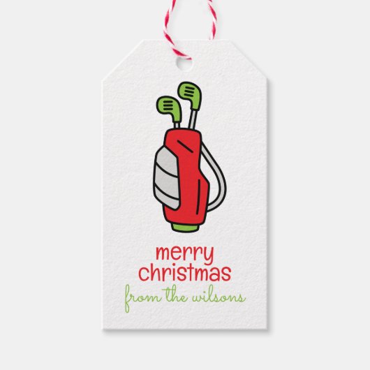 Schattigee golfkerst cadeaulabel (Voorkant)