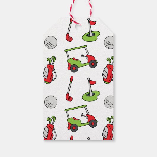 Schattigee golfkerst cadeaulabel (Achterkant)