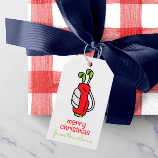 Schattigee golfkerst cadeaulabel