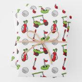 Schattigee golfkerst inpakpapier vel (In situ)