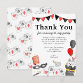 Schattigee goochelaar konijn magisch Show ballonne Bedankkaart (Voorkant / Achterkant)