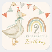 Schattigee Goose Baby Verjaardag Square Sticker (Voorkant)
