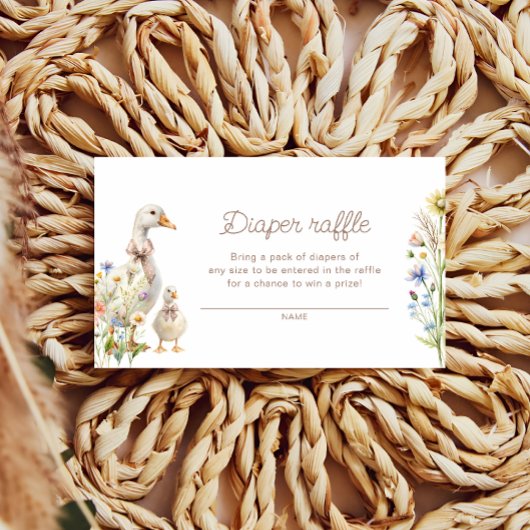 Schattigee Goose Boho Baby shower Luier Raffle Tic Informatiekaartje