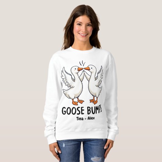 Schattigee Goose Bumps Funny Animal Pun Lover Trui (Voorkant volledig)