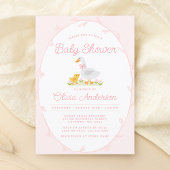 Schattigee Goose Pink Girl Baby shower Kaart