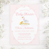 Schattigee Goose Pink Girl Baby shower Kaart