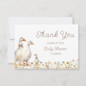 Schattigee Goose Wildflower Baby shower Dank u Kaart (Voorkant)