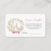 Schattigee Goose Wildflower Baby shower Luier Raff Informatiekaartje (Voorkant)
