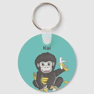 Schattigee Gorilla Dierennaam Sleutelhanger