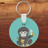Schattigee Gorilla Dierennaam Sleutelhanger (Voorkant)