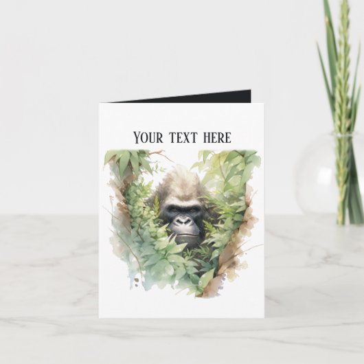 Schattigee gorilla Voeg tekst toe voor elk doel Kaart (Voorkant)