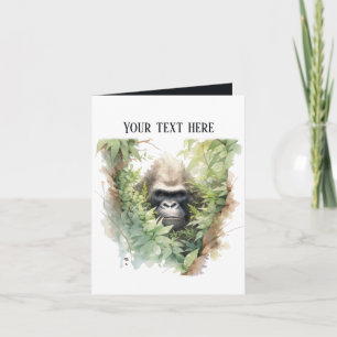 Schattigee gorilla Voeg tekst toe voor elk doel Kaart