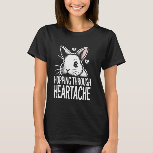 Schattigee Gothic Emo Bunny Graphics Dark Humor Bu T-shirt (Voorkant)