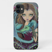 Schattigee Gothic Fairy en Dragon iPhone Case (Achterkant)