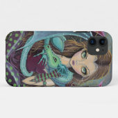 Schattigee Gothic Fairy en Dragon iPhone Case (Achterkant (horizontaal))