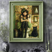 Schattigee Gothic Fairy Het dragen van Cat Ears op Poster