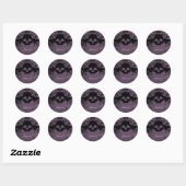 Schattigee gothic fanged vampier schedel donker pa ronde sticker (Vel)