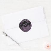 Schattigee gothic fanged vampier schedel donker pa ronde sticker (Envelop)