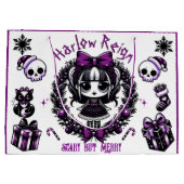 Schattigee Gothic Meisje Paarse & Zwarte Gotische  Groot Cadeauzakje (Achterkant)