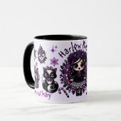 Schattigee Gothic Meisje Paarse & Zwarte Gotische  Mok (Voorkant links)