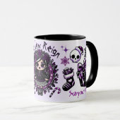 Schattigee Gothic Meisje Paarse & Zwarte Gotische  Mok (Voorkant rechts)