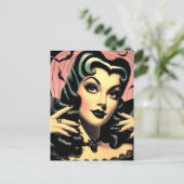 Schattigee  Gothic Pin-up Briefkaart (Staand voorkant)