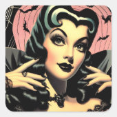 Schattigee  Gothic Pin-up Vierkante Sticker (Voorkant)