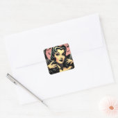 Schattigee  Gothic Pin-up Vierkante Sticker (Envelop)