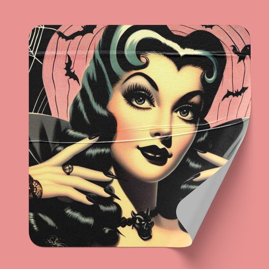 Schattigee  Gothic Pin-up Vierkante Sticker