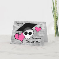 Schattigee gothic schedel gefeliciteerd afstuderen