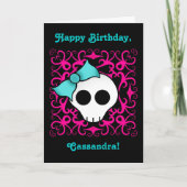 Schattigee gothic schedel verjaardag voor tween of kaart (Voorkant)
