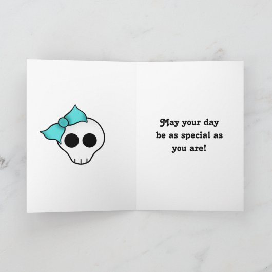 Schattigee gothic schedel verjaardag voor tween of kaart (Binnen)