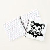 Schattigee Gothic Vampier Bat Spooky Kawaii Notitieboek (Binnen)