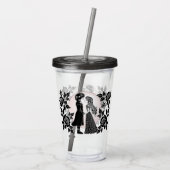 Schattigee Gotische Emo Kinder Kus Valentijnsdag Acryl Drinkbeker (Achterkant)