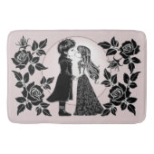 Schattigee Gotische Emo Kinder Kus Valentijnsdag Badmat (Voorkant)