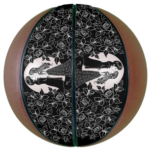 Schattigee Gotische Emo Kinder Kus Valentijnsdag Basketbal (Verticaal)