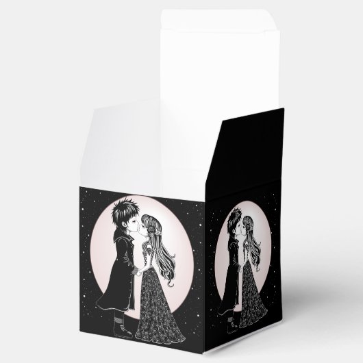 Schattigee Gotische Emo Kinder Kus Valentijnsdag Bedankdoosjes (Geopend)