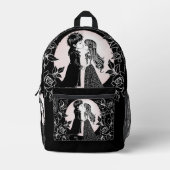 Schattigee Gotische Emo Kinder Kus Valentijnsdag Bedrukte Rugzak (Voorkant)