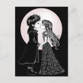 Schattigee Gotische Emo Kinder Kus Valentijnsdag Briefkaart (Voorkant)