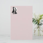 Schattigee Gotische Emo Kinder Kus Valentijnsdag Briefpapier (Staand voorkant)