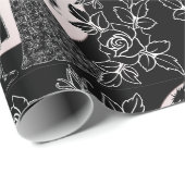 Schattigee Gotische Emo Kinder Kus Valentijnsdag Cadeaupapier (Rol Hoek)