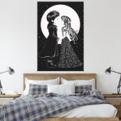 Schattigee Gotische Emo Kinder Kus Valentijnsdag Canvas Afdruk (Insitu (Slaapkamer))