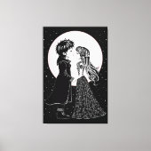 Schattigee Gotische Emo Kinder Kus Valentijnsdag Canvas Afdruk (Voorkant)